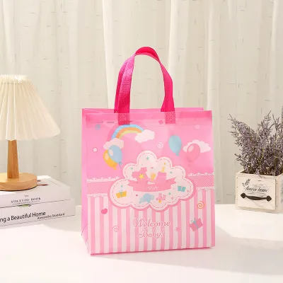 Non-Woven Printed Baby Birthday Gift Folding Storage Shopping Bag