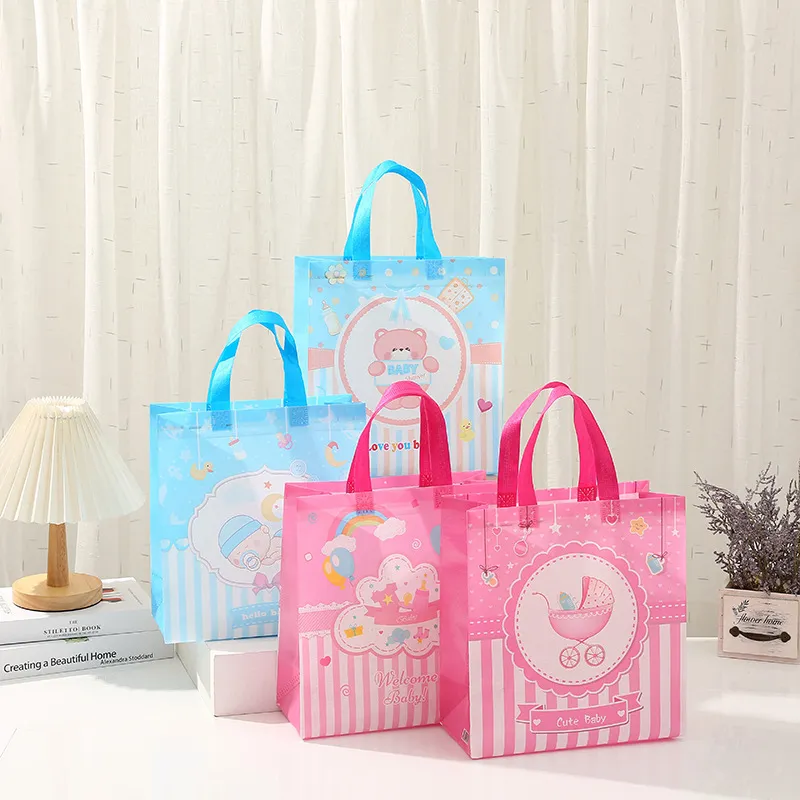 Non-Woven Printed Baby Birthday Gift Folding Storage Shopping Bag