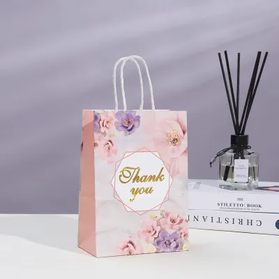 Creative Foil Stamping Kraft Paper Gift Tote Shopping Bag