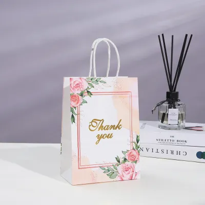 Creative Foil Stamping Kraft Paper Gift Tote Shopping Bag