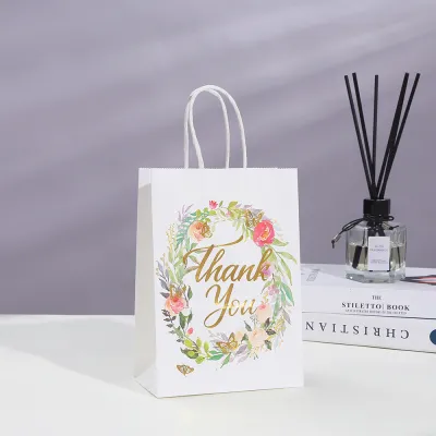 Creative Foil Stamping Kraft Paper Gift Tote Shopping Bag