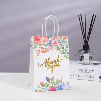 Creative Foil Stamping Kraft Paper Gift Tote Shopping Bag