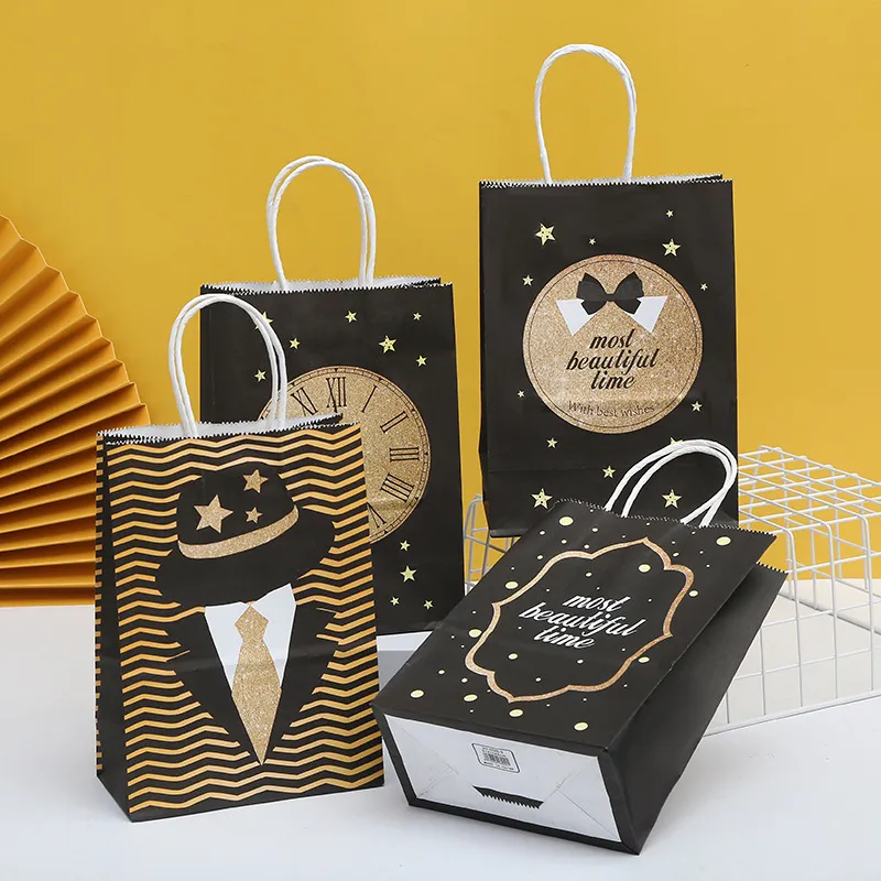 Creative Cartoon Top Hat Bow Tie Printed Gift Shopping Bags