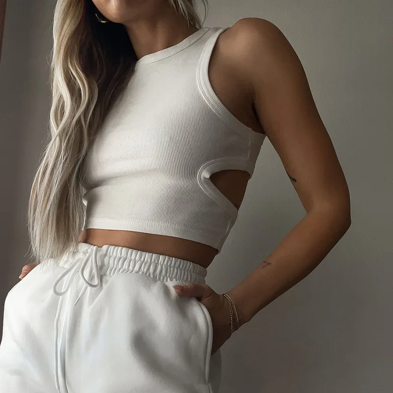 Women Backless Crop Tank Top Slim Fit Solid Color