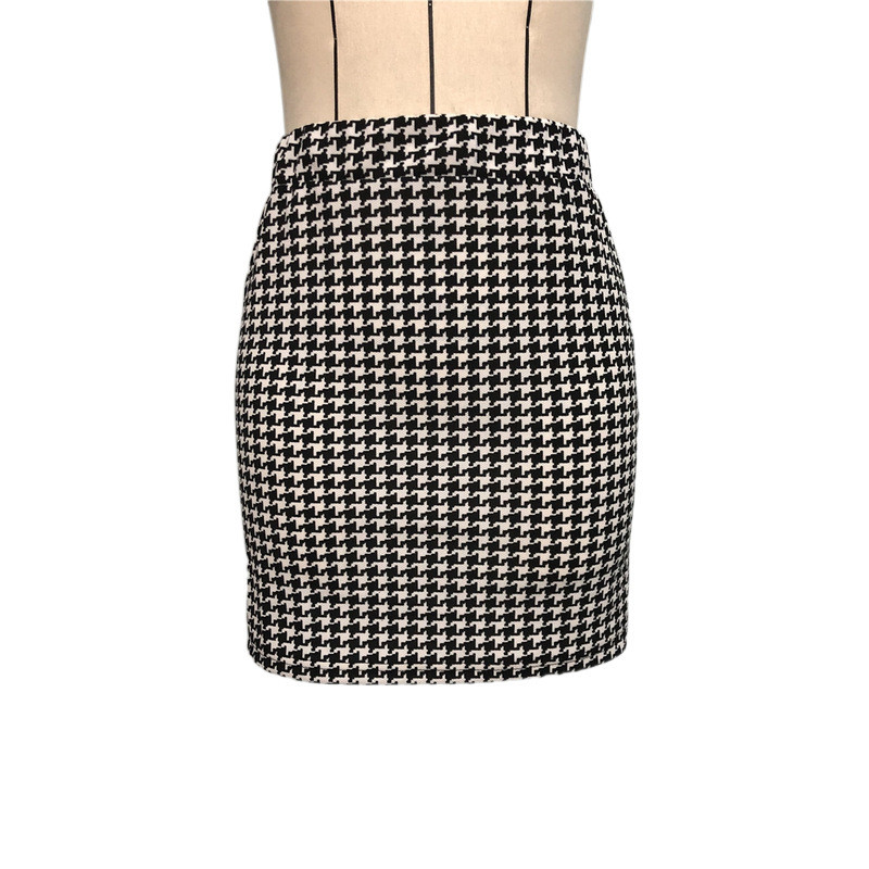 Wholesale Houndstooth Tight Professional Skirt Summer A-Line