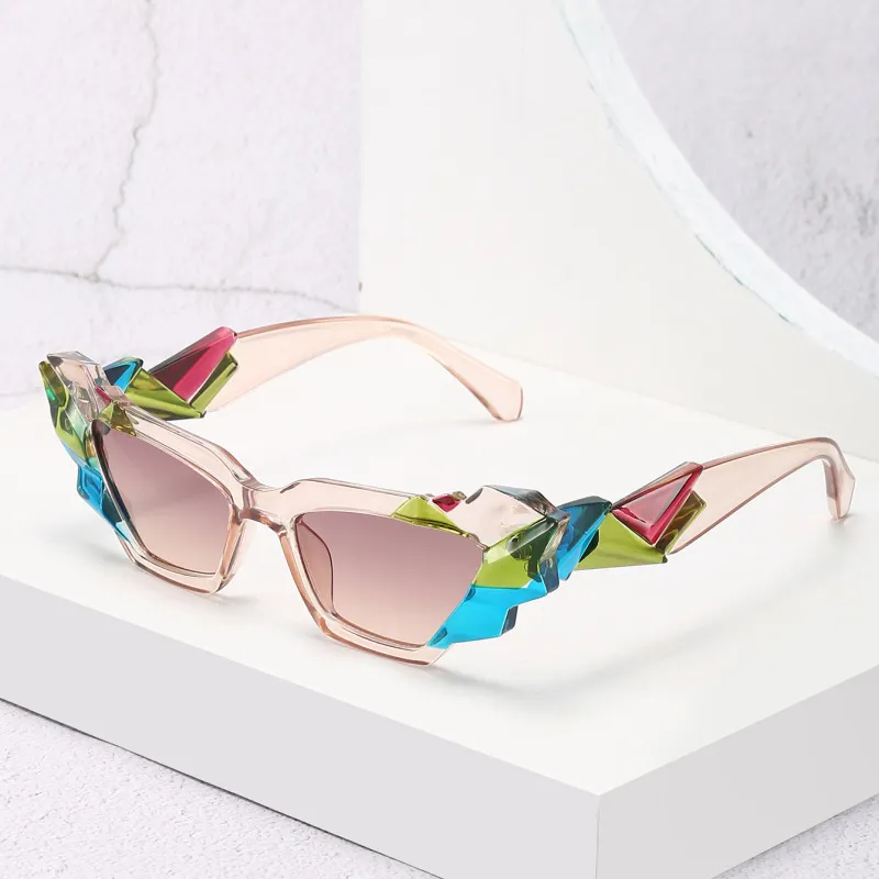 Women's Fashion Irregular Oversized Sunglasses with Polycarbonate Lenses