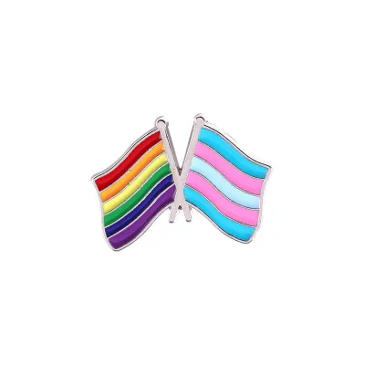Creative Heart Flag Hot Air Balloon Badge Bag Pin Drop Oil Rainbow Brooch Unisex Alloy Geometric
