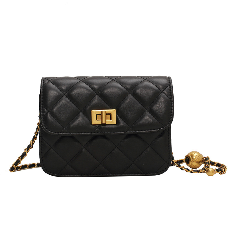 【NONCODE】Shub Ball Chain Micro Cross Bag Wholesale Women'S Fashion Rhombus Small Gold Ball Chain