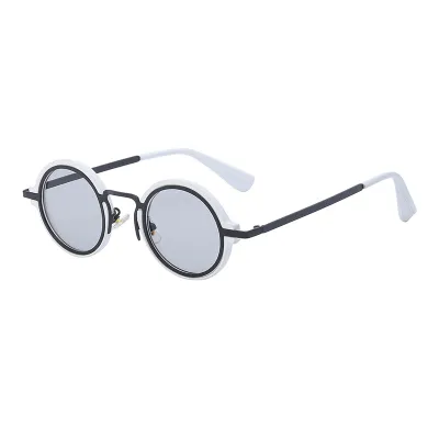 Men Fashion Simple Retro Round Frame Sunglasses with UV Protection