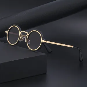 Men Fashion Simple Retro Round Frame Sunglasses with UV Protection