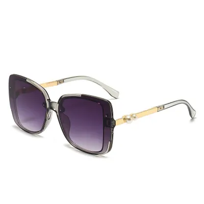 Women Simple Transparent Pink Anti-Ultraviolet Sunglasses