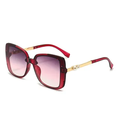 Women Simple Transparent Pink Anti-Ultraviolet Sunglasses