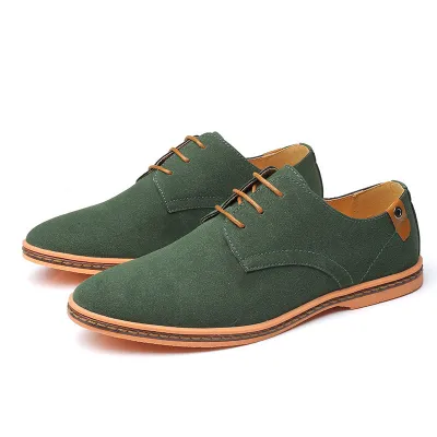 Men Casual Solid Color Tendon Sole Plus Size Lace Up Shoes