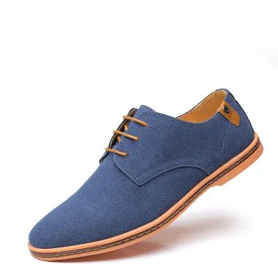 Men Casual Solid Color Tendon Sole Plus Size Lace Up Shoes