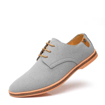 Men Casual Solid Color Tendon Sole Plus Size Lace Up Shoes