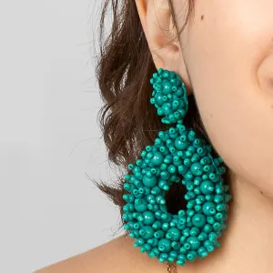 Women'S Exaggerated Braided Rice Bead Drop Earrings