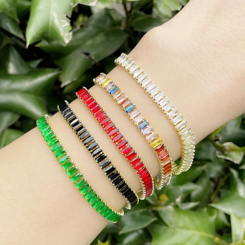 Women's Fashion Multicolor Zircon Geometric Bracelet