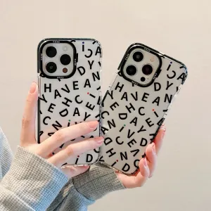 Funda para teléfono con letras completas simples a la moda para mujer