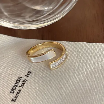 Women Fashion Personality Green Gemstone Ring