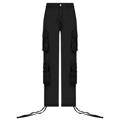 Women Casual Street Hip Hop Style Low Waist Denim Overalls Trousers