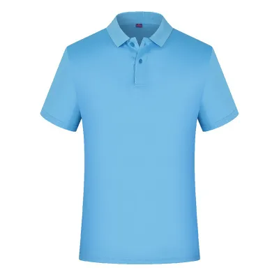 Men's Solid Color Lapel Short Sleeve Polo Shirt Loose Fit