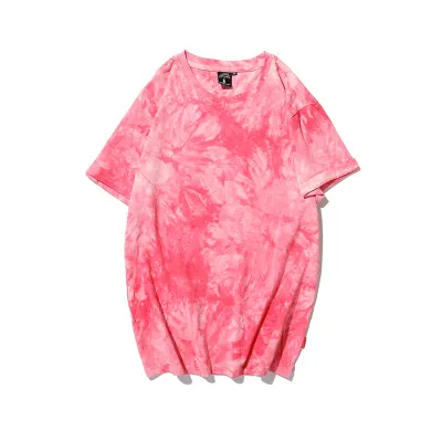 Men's Gradient Tie-Dye Cotton T-Shirt, Casual Loose Fit Short Sleeve Pullover