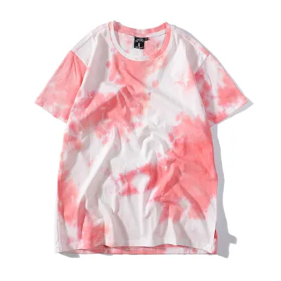 Men's Gradient Tie-Dye Cotton T-Shirt, Casual Loose Fit Short Sleeve Pullover