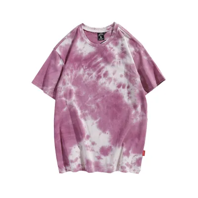 Men's Gradient Tie-Dye Cotton T-Shirt, Casual Loose Fit Short Sleeve Pullover