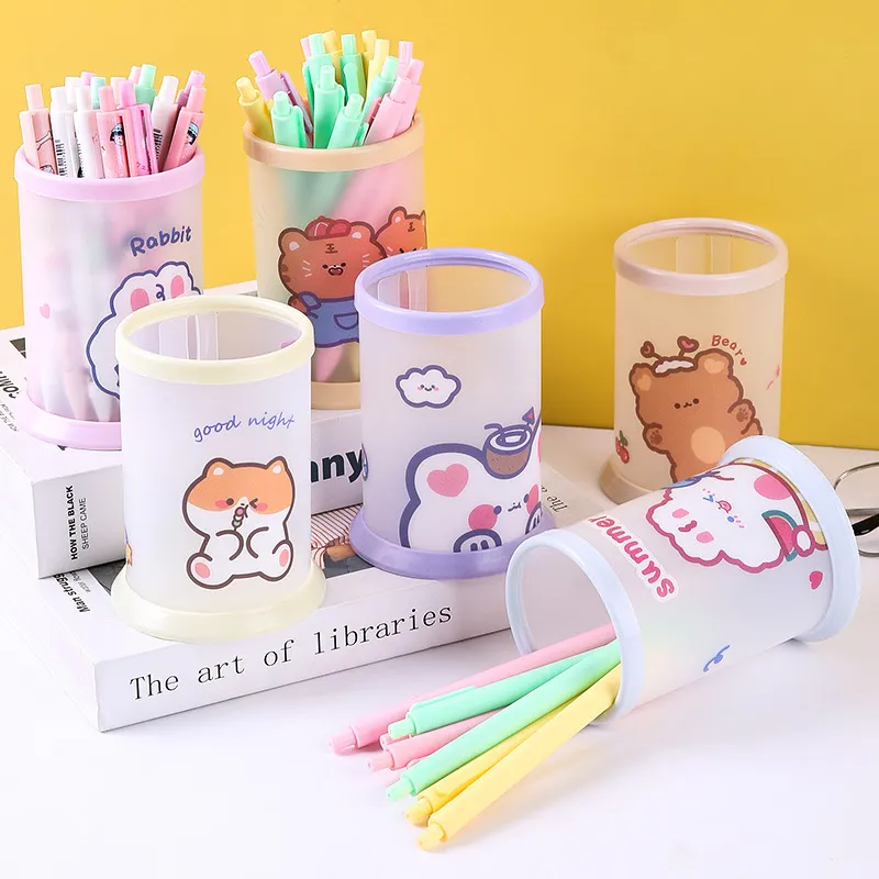 Wholesale Kawaii Desktop Pen Holder For Girls Cute Storage Box