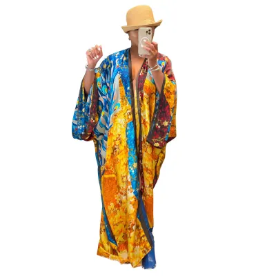 Women's Boho Street Style Casual Loose Graphic Print Cardigan