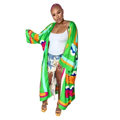 Women's Boho Street Style Casual Loose Graphic Print Cardigan