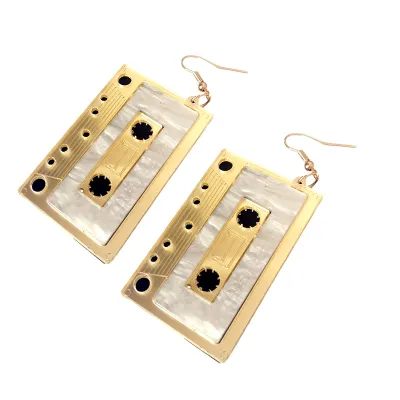 Women's Exaggerated Acrylic Pop-Up Tape Earrings