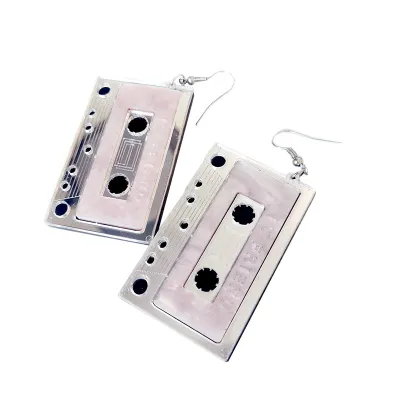 Women's Exaggerated Acrylic Pop-Up Tape Earrings