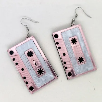 Women's Exaggerated Acrylic Pop-Up Tape Earrings