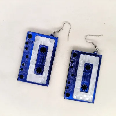 Women's Exaggerated Acrylic Pop-Up Tape Earrings