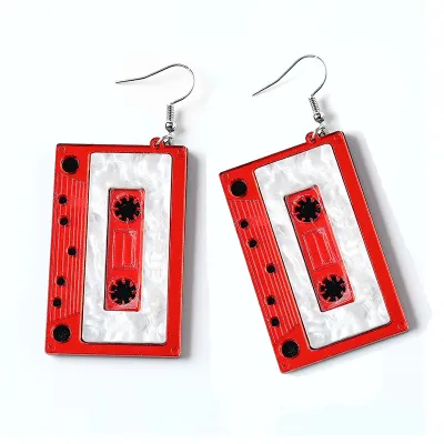 Women's Exaggerated Acrylic Pop-Up Tape Earrings
