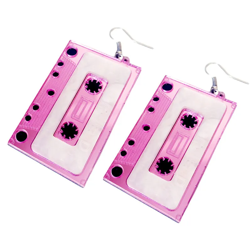 Women's Exaggerated Acrylic Pop-Up Tape Earrings