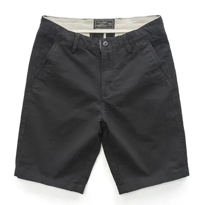 Men Casual Straight Solid Color Cotton Shorts Middle Waist