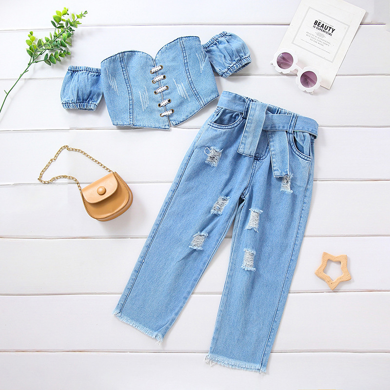 Wholesale Children Kids Toddlers Fashion Girls Off-Shoulder