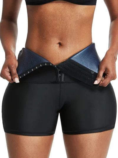 Women Casual Single-Breasted Belted Sports Shorts