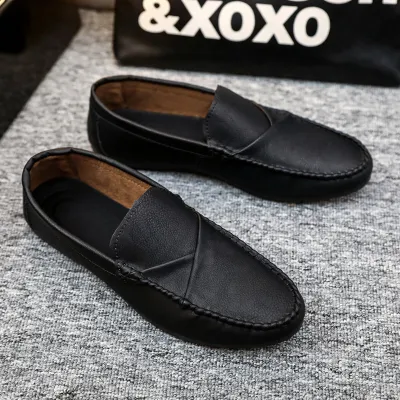 Men Casual Solid Color Simple Soft Sole Slip-On Loafers