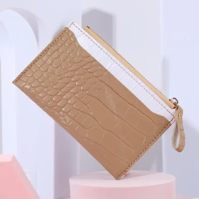 Women Crocodile Pattern PU Leather Multi Card Coin Purse