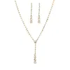446 Gold Stud Earrings Necklace Set