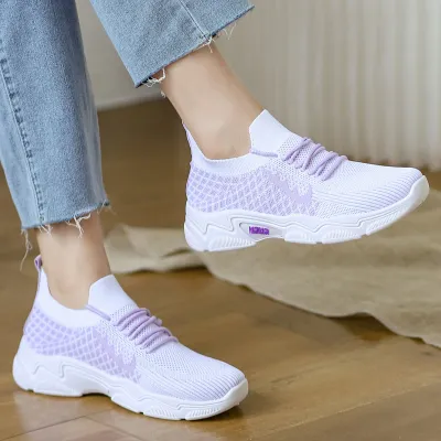 Women Fashion Thick Sole Casual Color Matching Breathable Sneakers