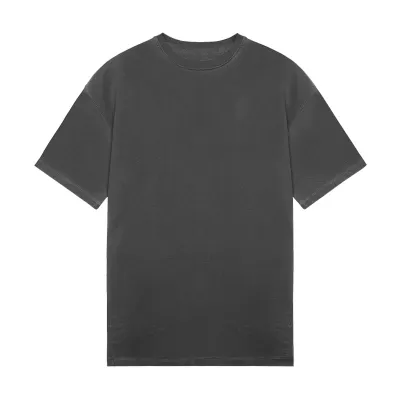 Men Casual Loose Solid Color Round Neck Short Sleeve Cotton T-Shirt