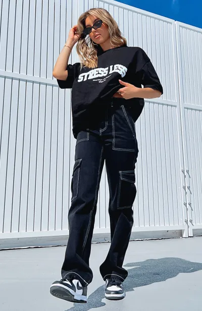 Women Solid Color High Waist Pocket Casual Loose Pants