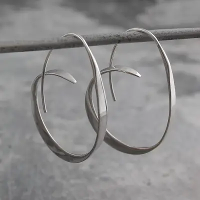 Women Creative Spiral Large Circle Earrings Alloy Fashion