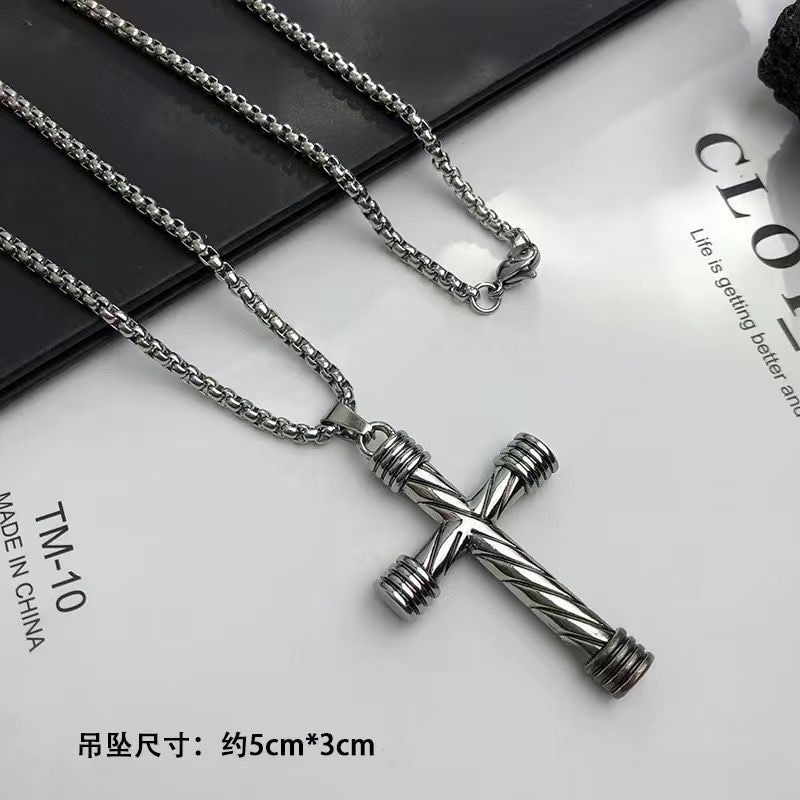 Wholesale Men'S Simple Vintage Religious Cross Pendant Necklace
