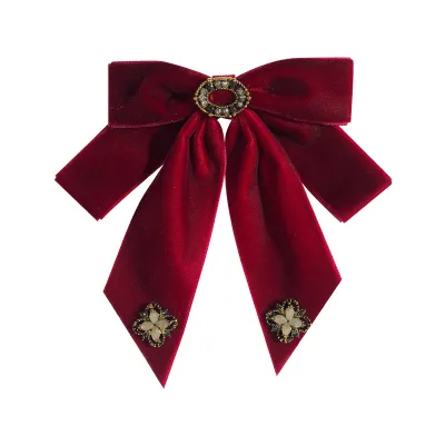 Women Fashion Retro Velvet Bow Tie