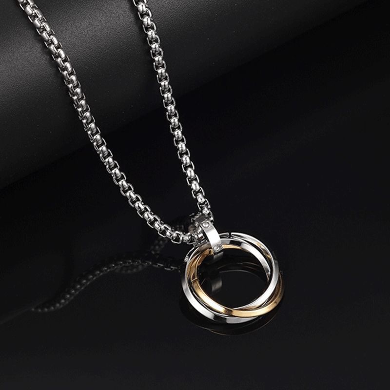 Roman Numerals Three Color Circles CZ Crystal Pendant Necklace – Neshe  Fashion Jewelry